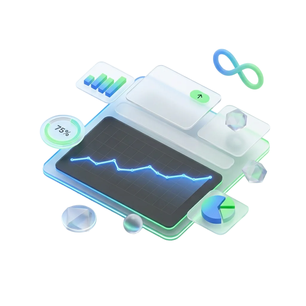 Polyco growth analytics dashboard concept showing revenue trends and KPIs